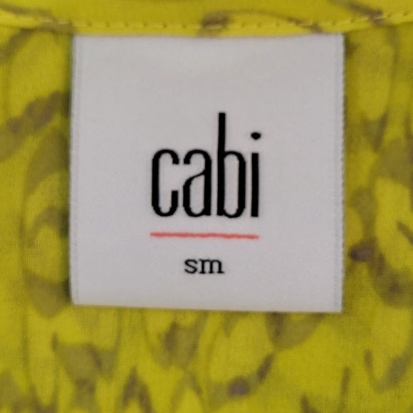 CAbi Reign Chartreuse Ruffle Sleeveless Pop-Over Button Front Blouse #3071 - S - Picture 9 of 10
